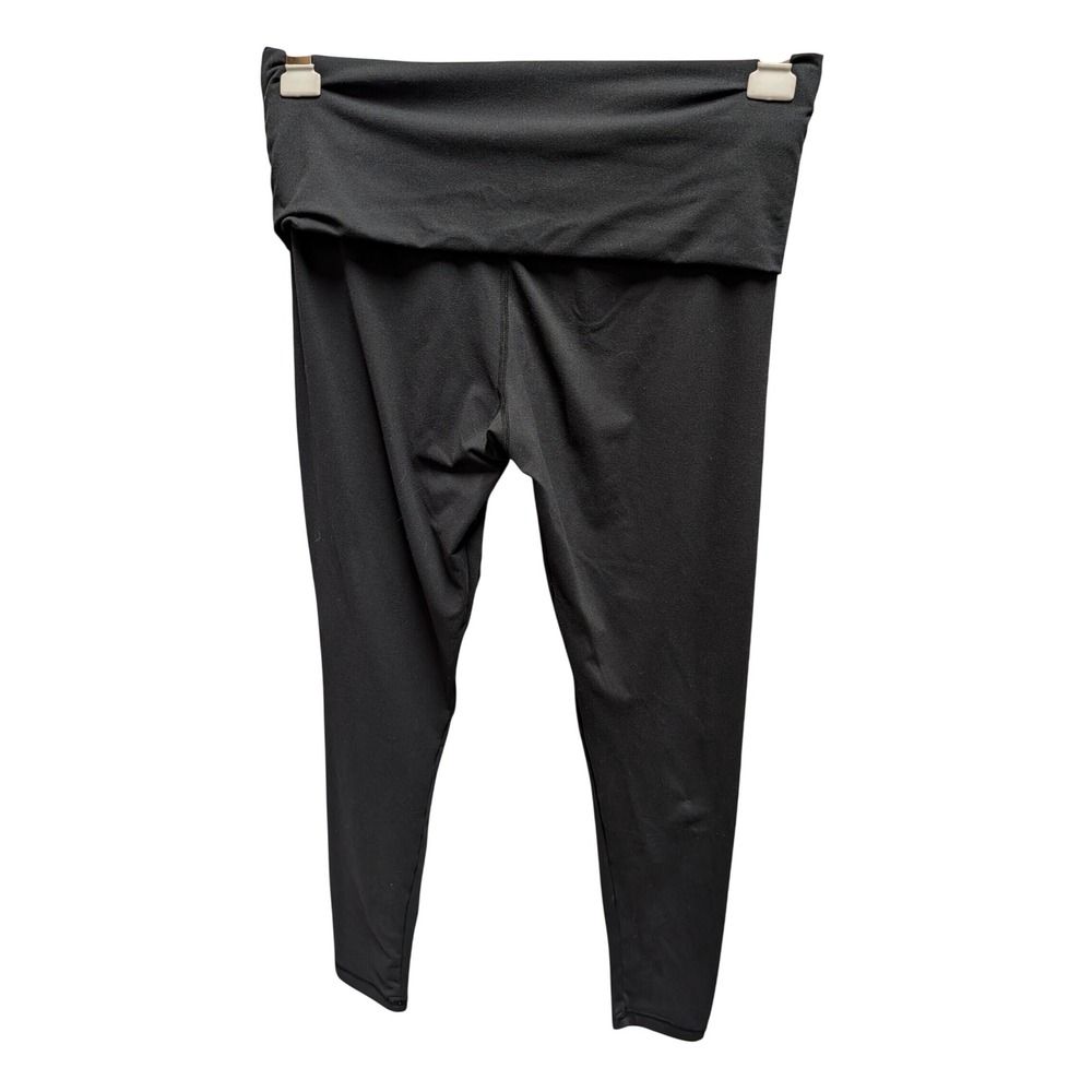 Unbranded Leggings Women XL Black Excellent Fold-over Waist Yoga Activewear